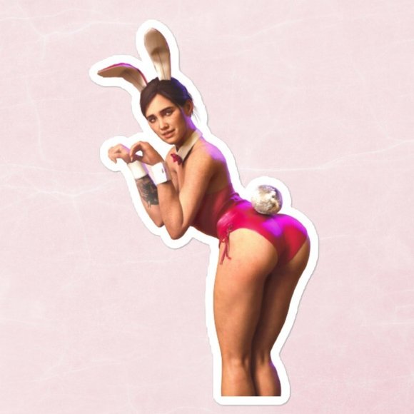 Sexy Ellie in Playgirl Outfit Bubble-free stickers (Customizable) - Picture 1 of 3